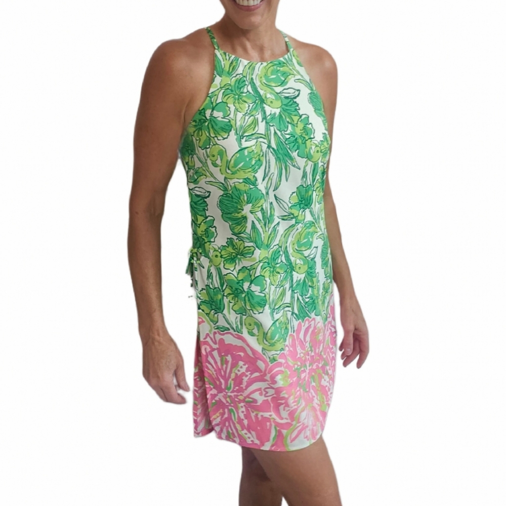 LILLY PULITZER Pearl Resort White Flamingle Engineered Romper